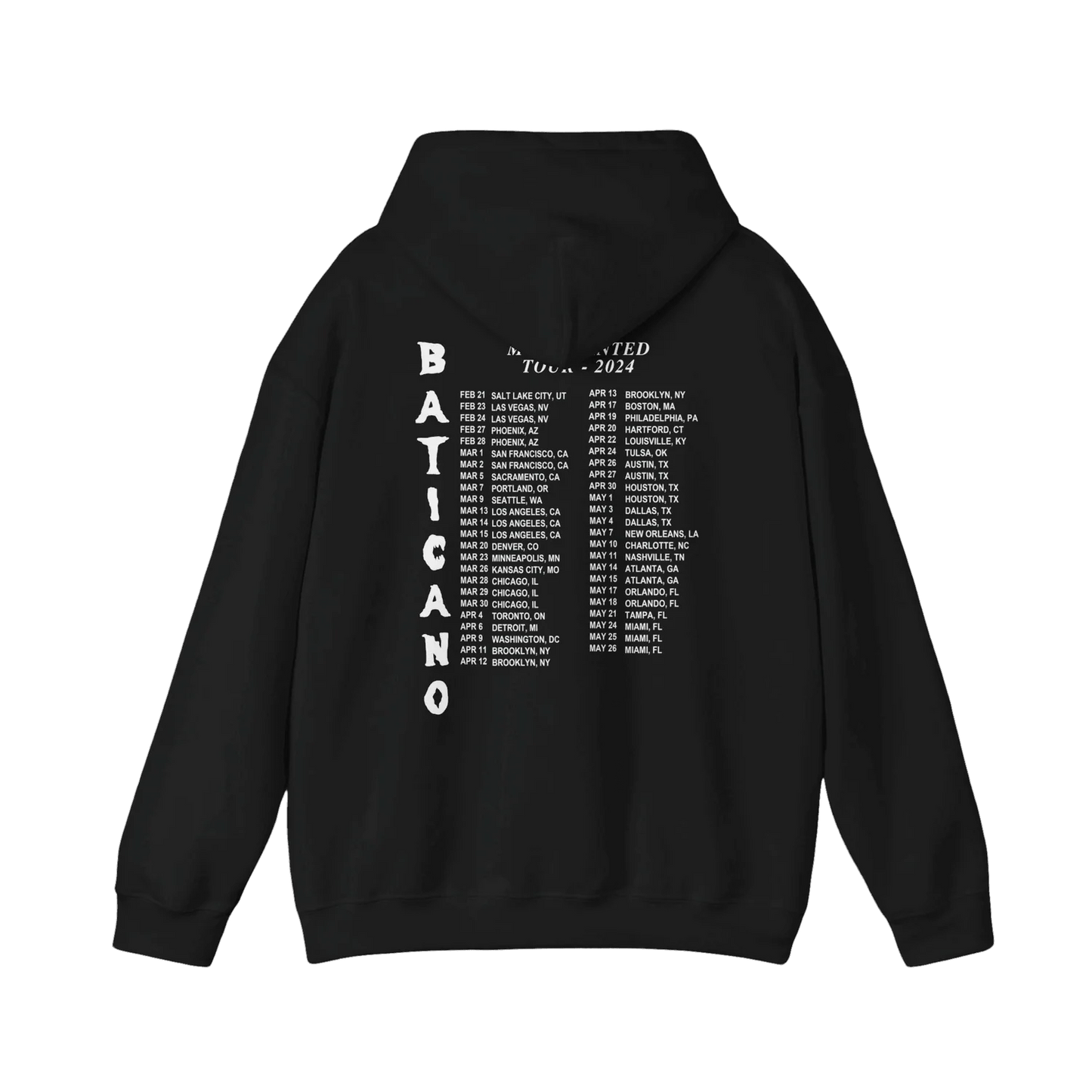 Most Wanted Tour - Baticano Tour Dates Hoodie Black