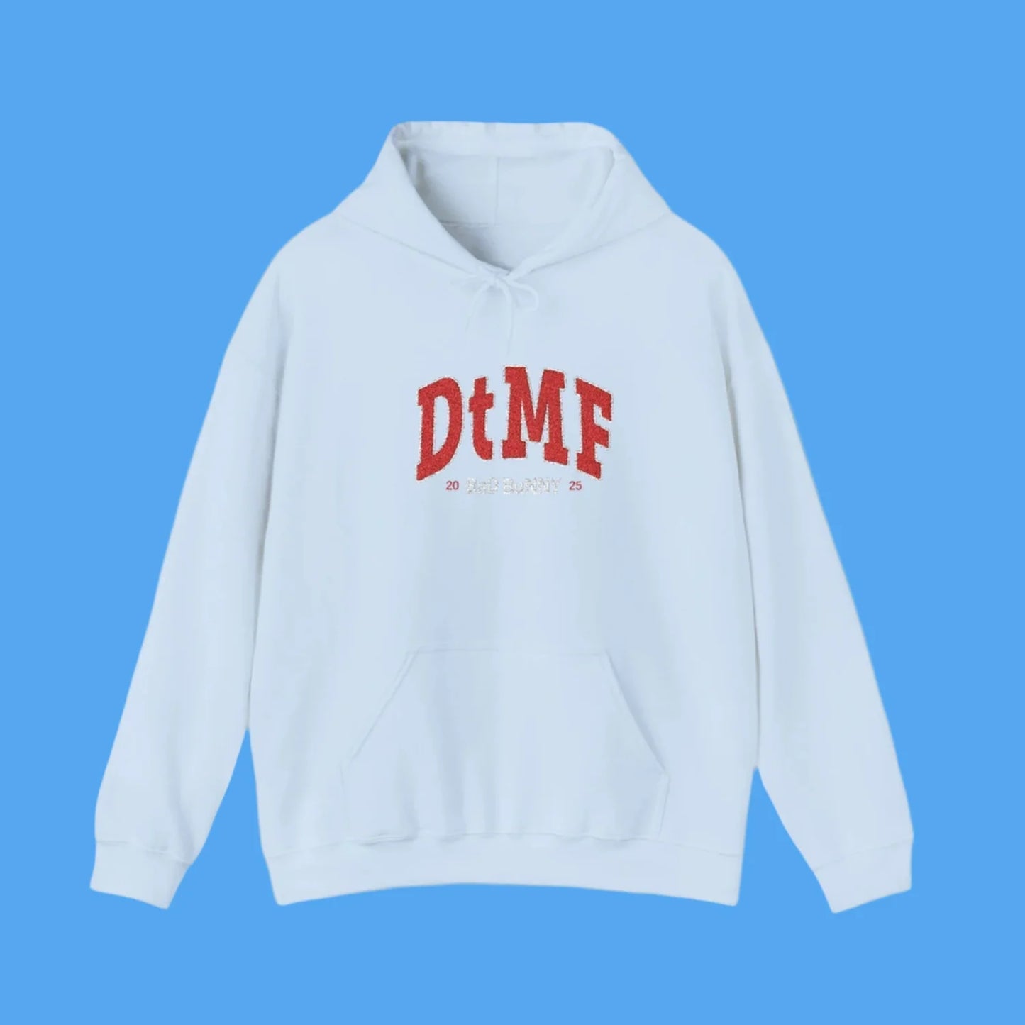DTMF Merch - Red Blue Embroidery Hoodie