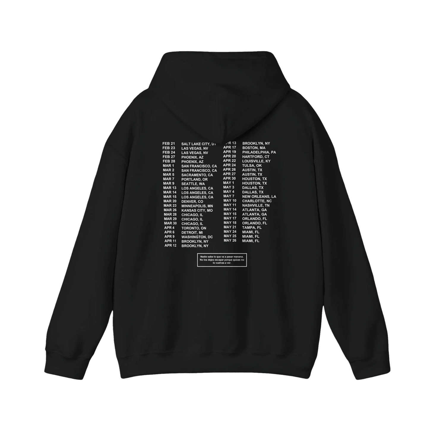 Most Wanted Tour - Gracias Por Nada Tour Dates Black Cotton Hoodie
