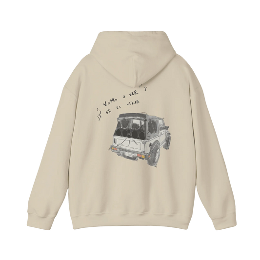 Bad Bunny Merch - DTMF Cream Vamos A Ver Si Es Velda Hoodie